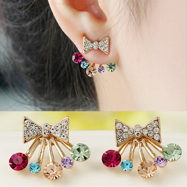 New Fashion Simulated Pearls Pendientes Bijoux Angel Wings Leaf Feather Flowers Stud Earrings for Women Wedding Jewelry Brincos - A Woman Knows Best