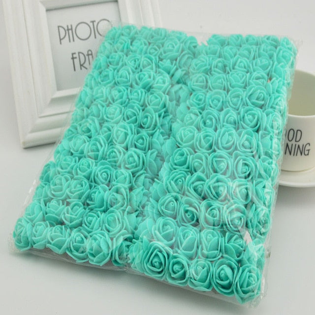 144pcs 2cm MINI foam roses for home Wedding fake Flower Decora Scrapbooking diy wreath gift box cheap Artificial Flower Bouquet - A Woman Knows Best