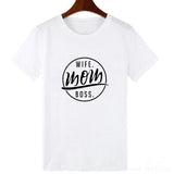 Wife mom boss print t shirt women casual cool summer t-shirt women short sleeve Tshirt - A Woman Knows Best